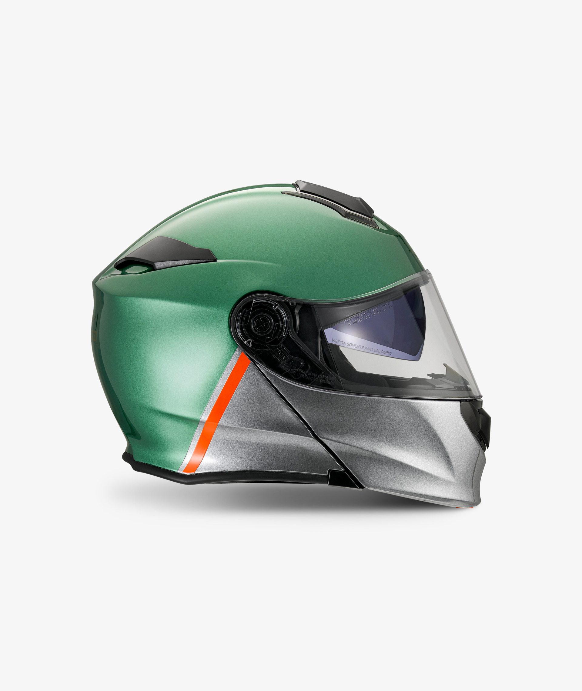Moto Guzzi helm "Modular BT" groen met Bluetooth