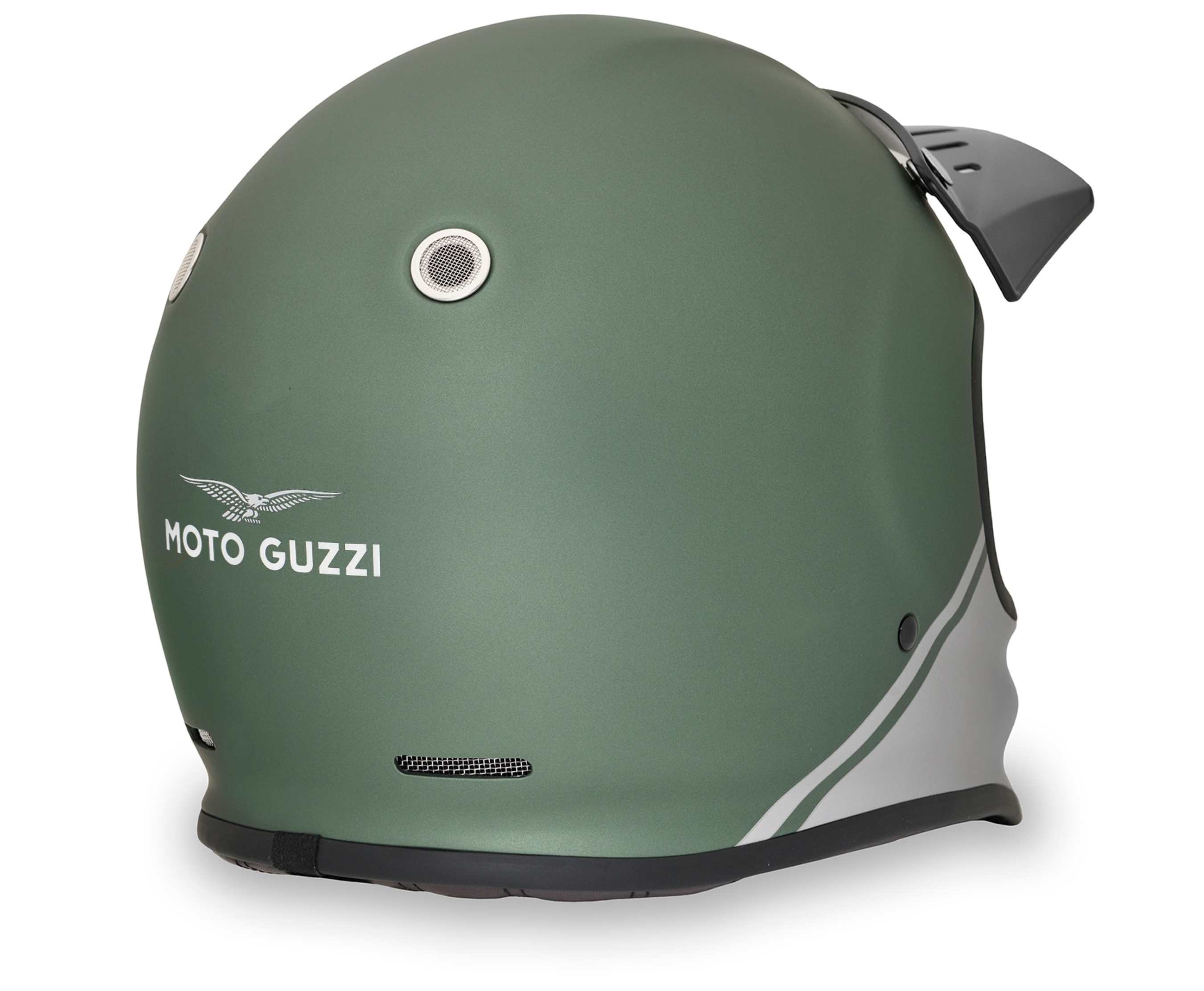 Moto Guzzi Adventure Vintage Helm - groen / zilver mat