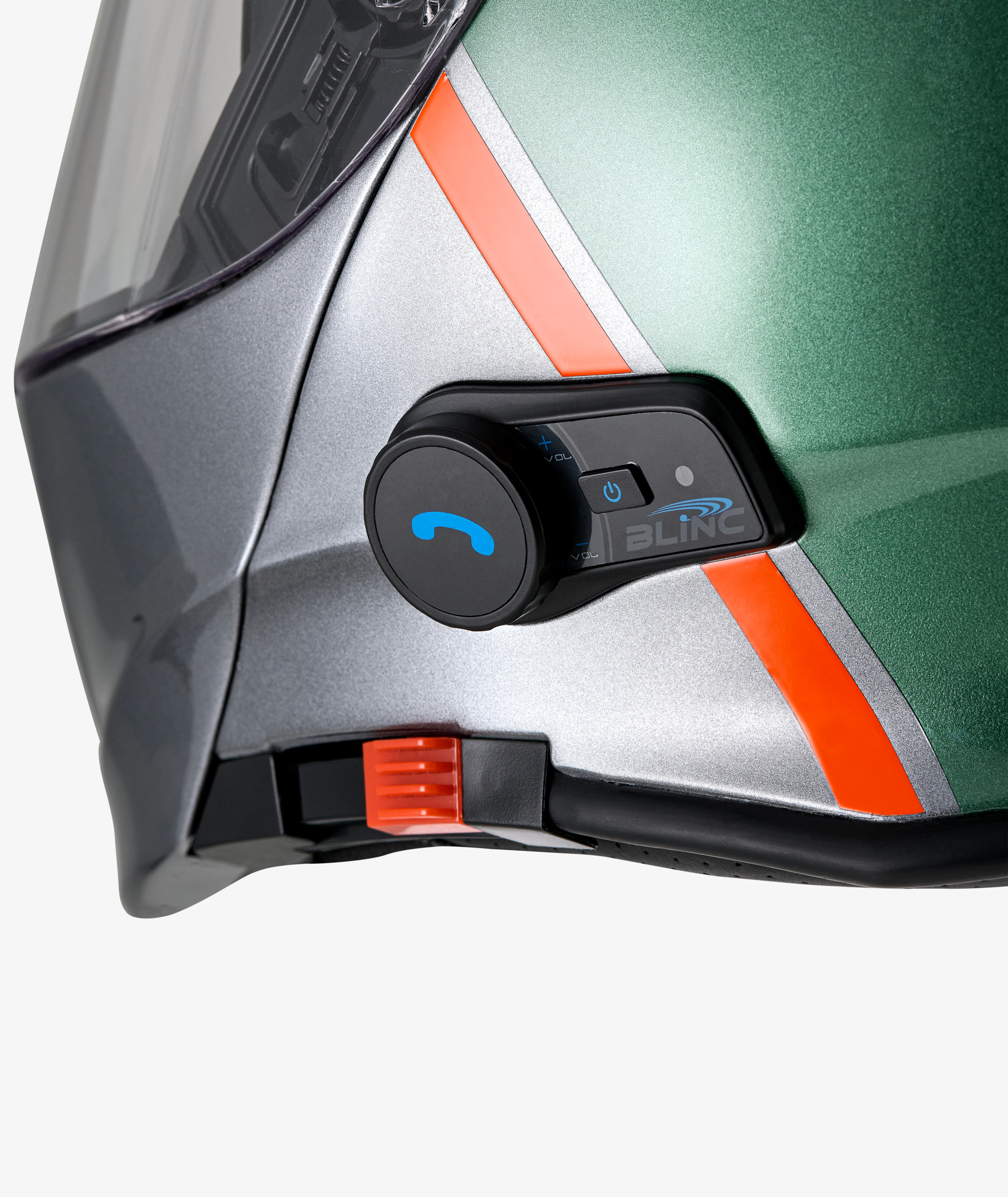 Moto Guzzi helm "Modular BT" groen met Bluetooth